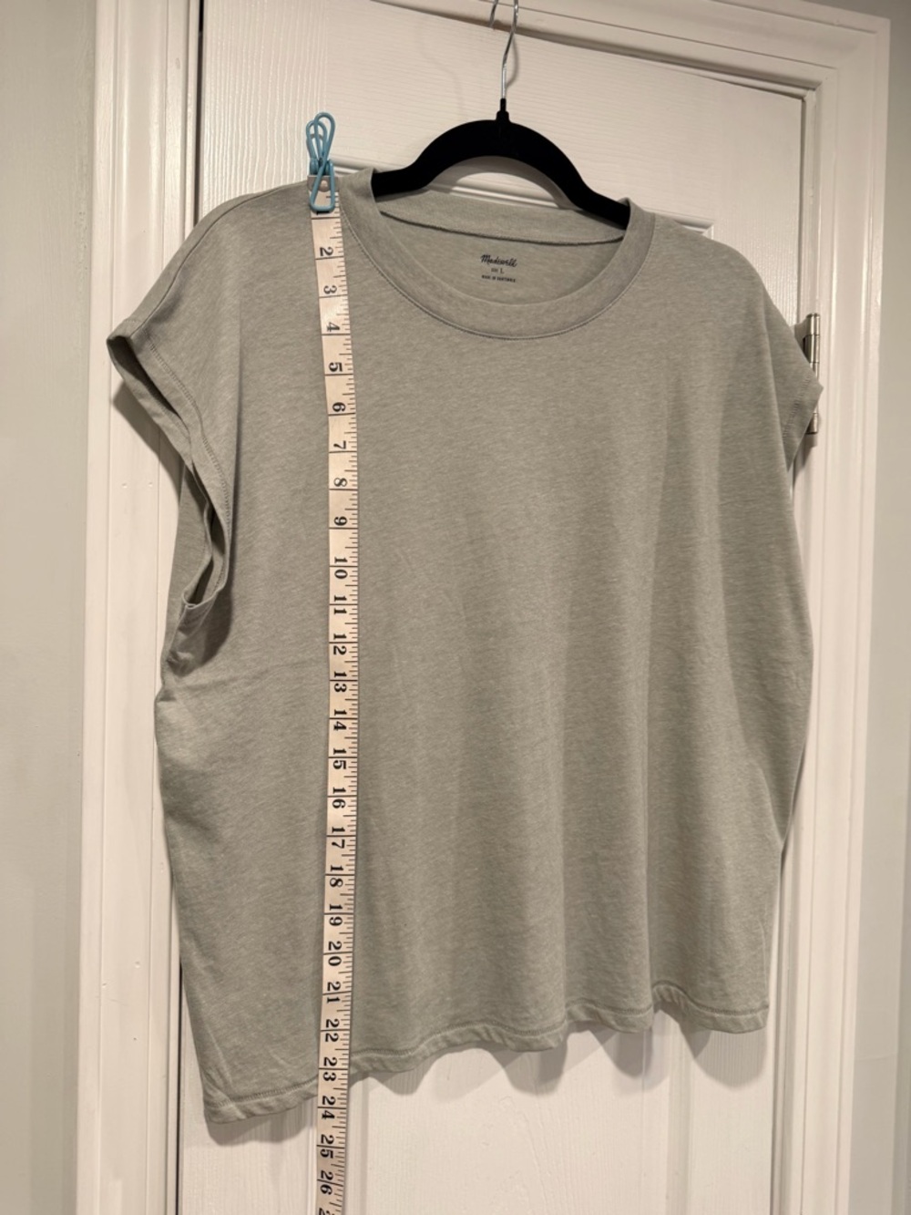 NWOT Madewell Size L Gray Lightweight Sleeveless Boxy Muscle Tee Shirt - Picture 11 of 11